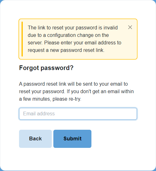 Chocolatey Central Management, invalid Forgot Password link 