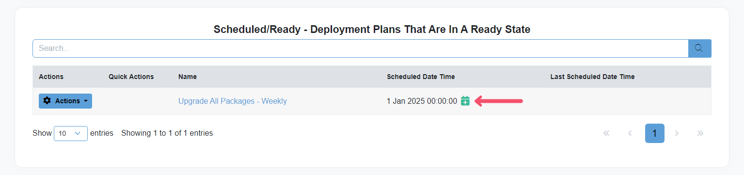 Chocolatey Central Management Deployment Plan marked as recurring